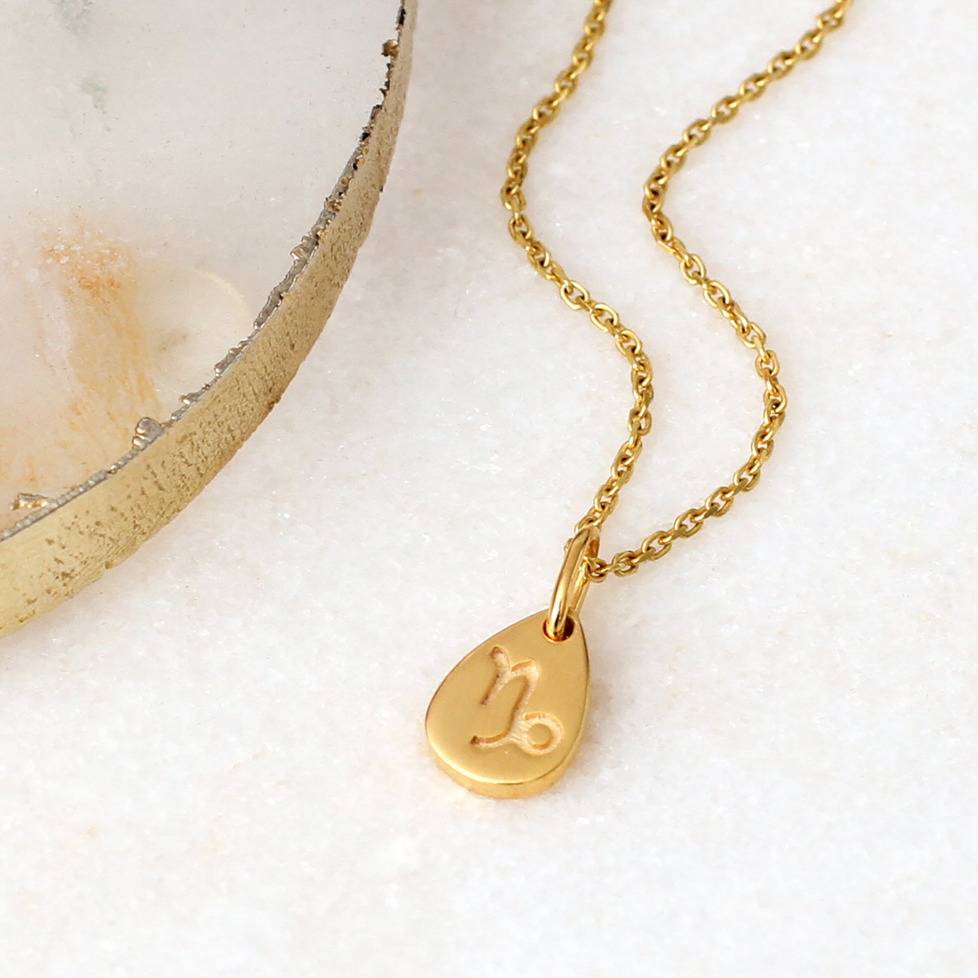 Personalised Mini Zodiac 18ct Gold Plated Charm Necklace