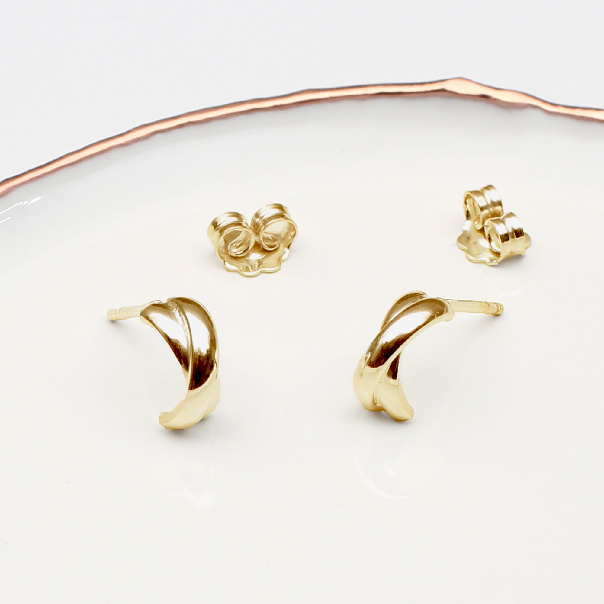 Sterling Silver Or 18ct Gold Plated Kisses Huggie Earrings