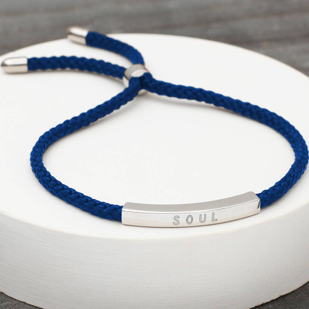 Mens Personalised Sterling Silver Friendship Bracelet