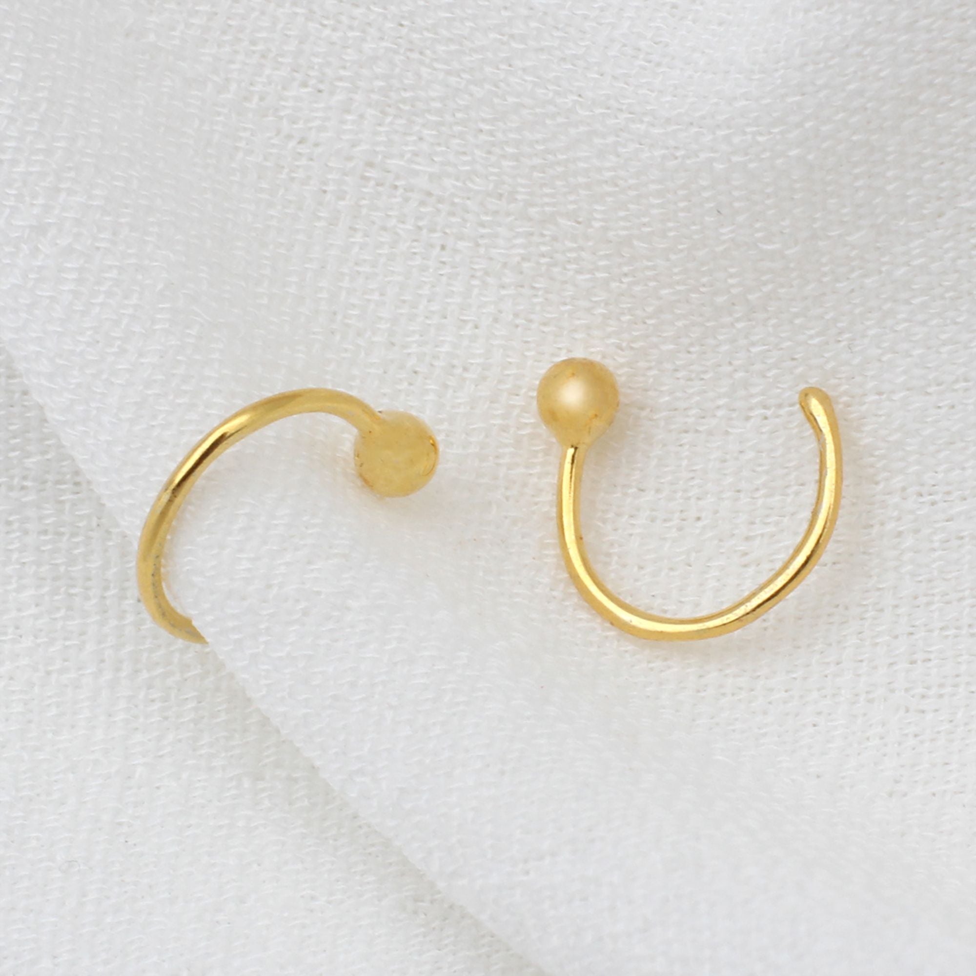 18ct Gold Plated or Silver Bobble Pull Through Earrings
