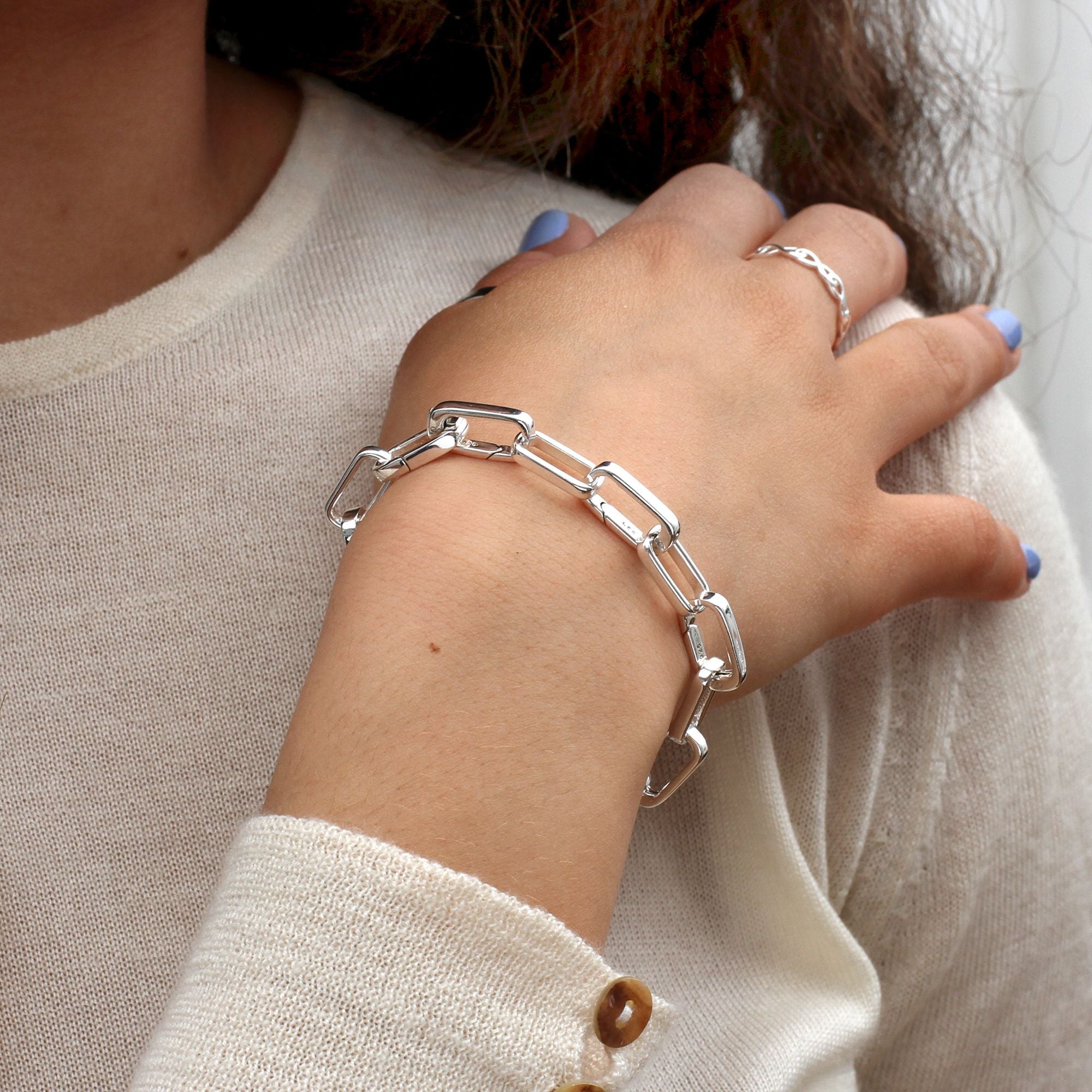 Hinged Link Bespoke Sterling Silver Charm Bracelet