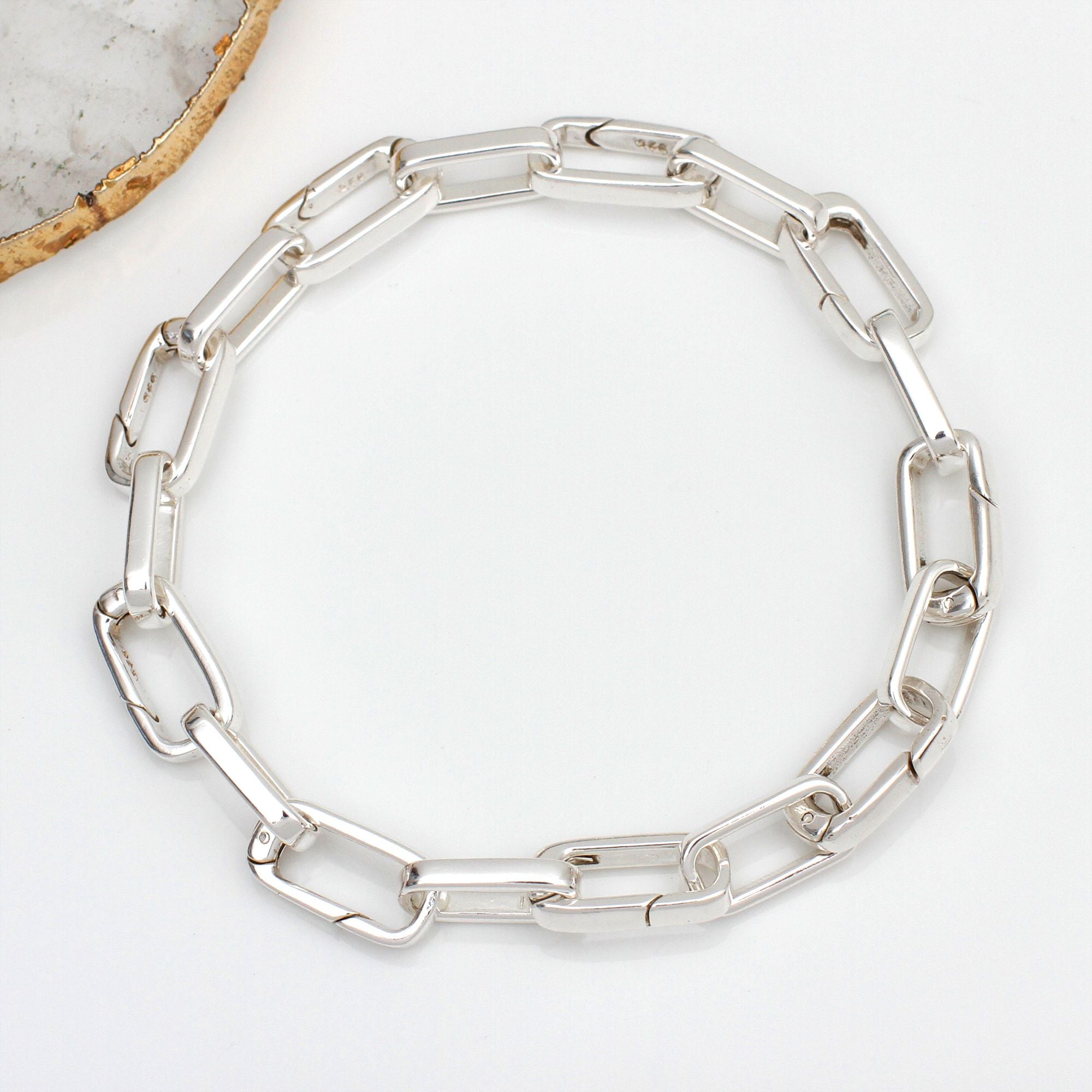 Hinged Link Bespoke Sterling Silver Charm Bracelet