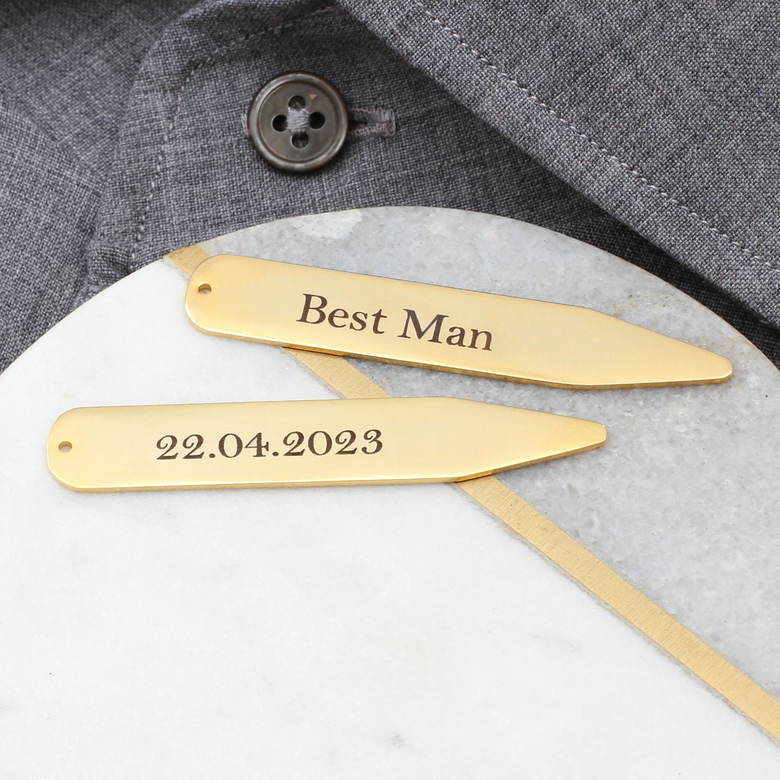 Silver Or Gold Personalised Collar Stiffeners