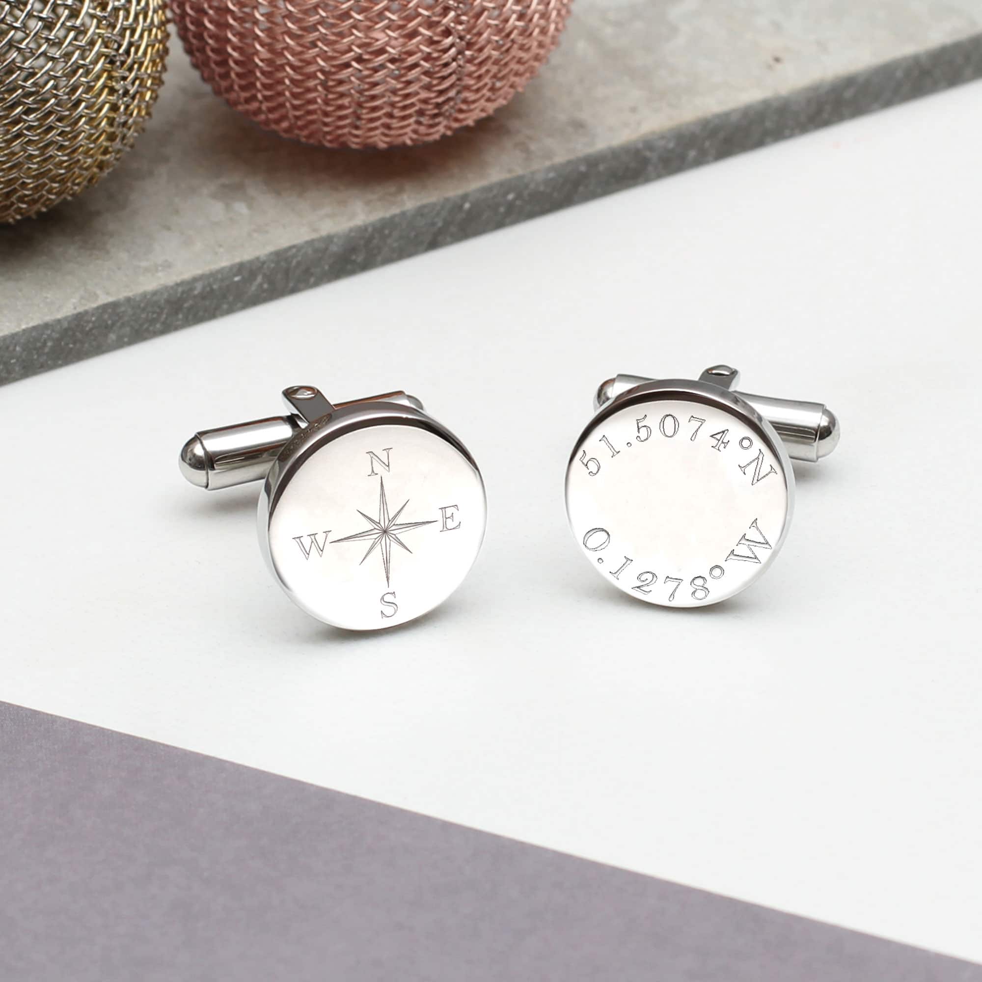 Personalised Special Location Co-Ordinate Cufflinks | Hurleyburley
