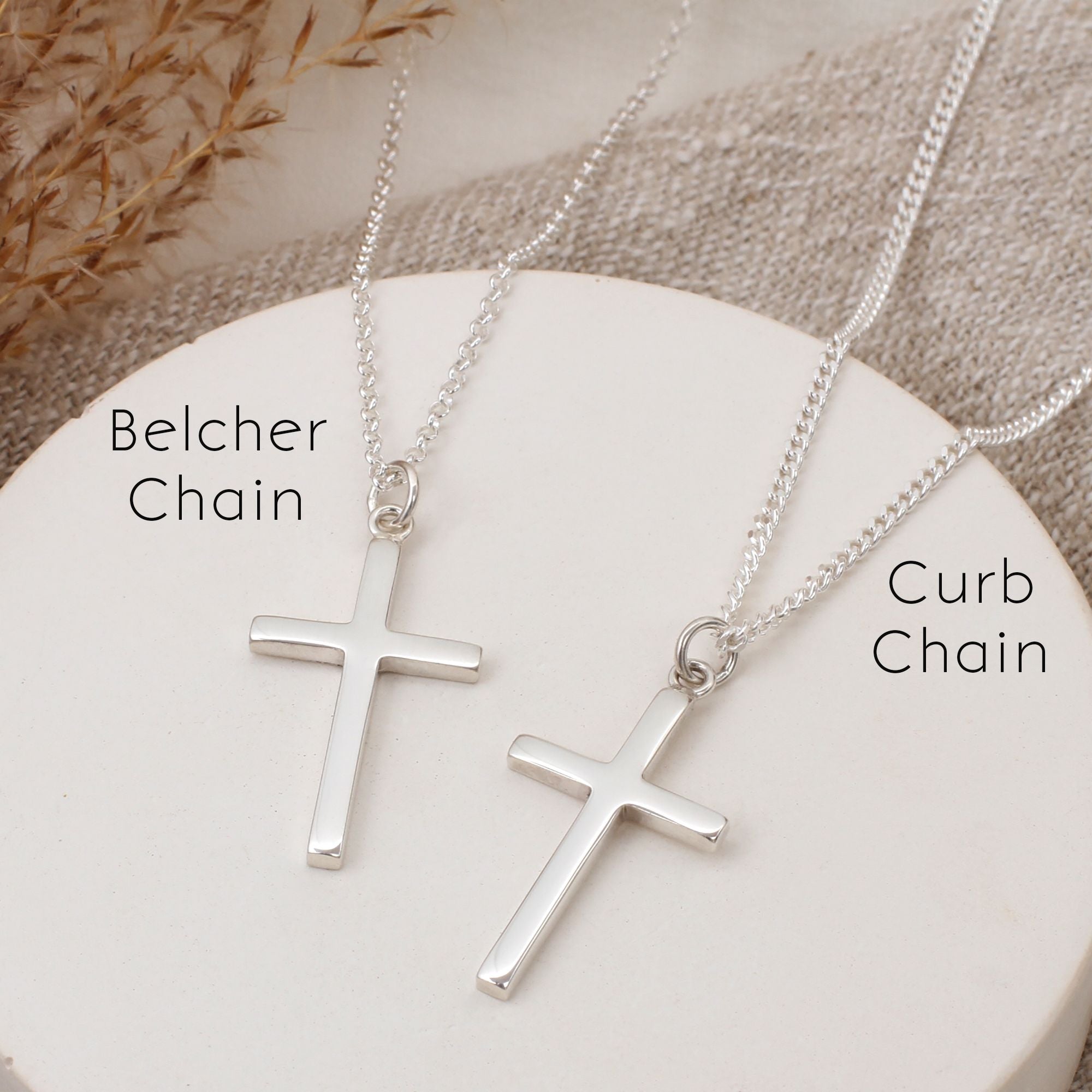 Men's Sterling Silver Cross Necklace