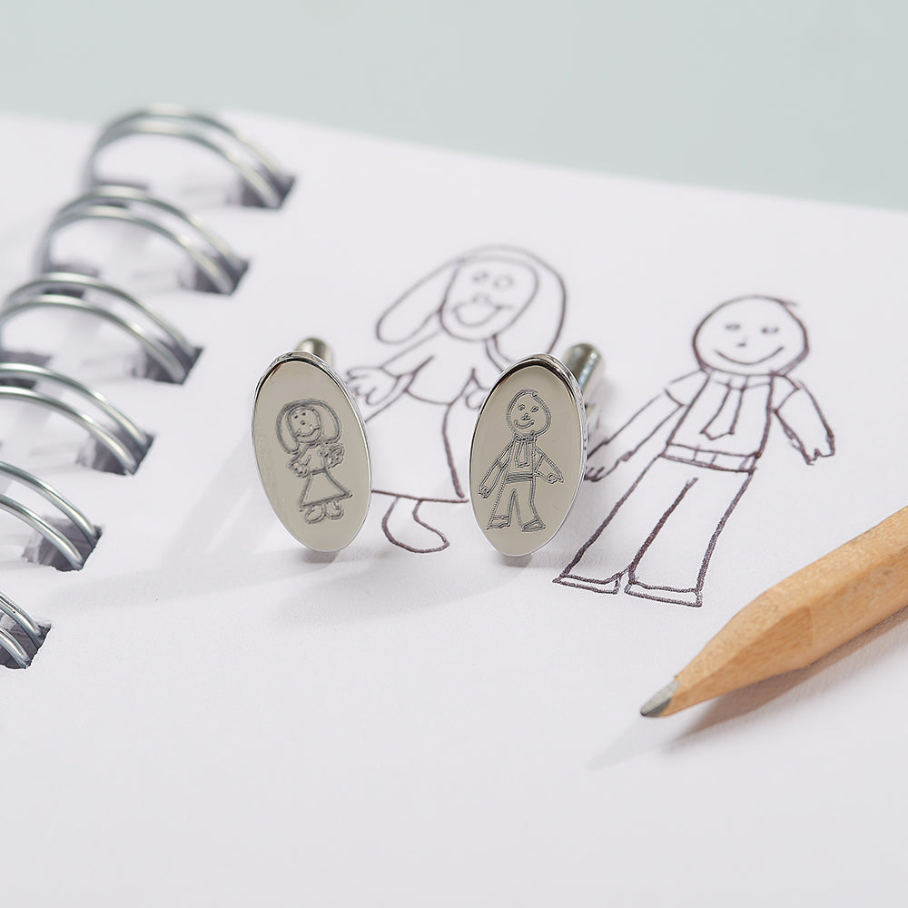 I've Drawn My Daddy Personalised Cufflinks