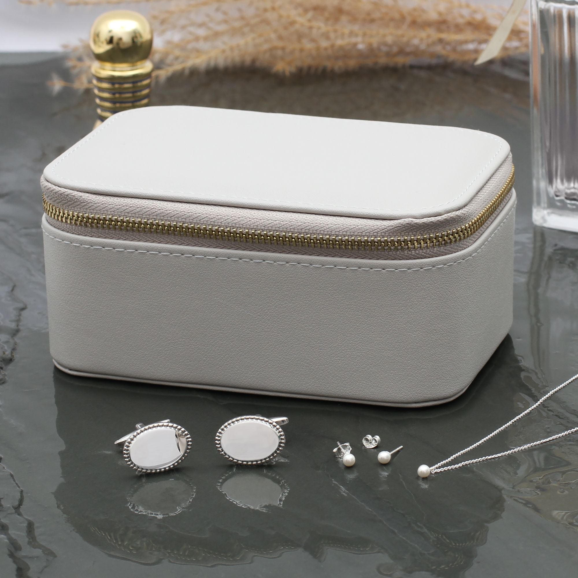 Vegan Leather Travel Jewellery Box