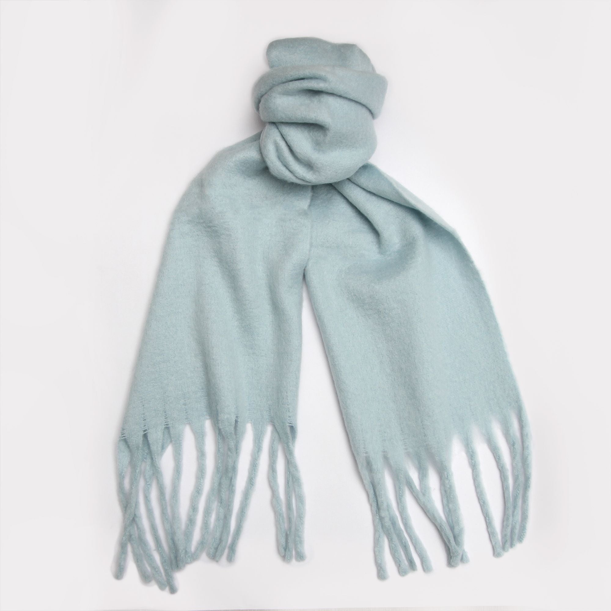 Heavyweight Baby Blue Tassel Scarf