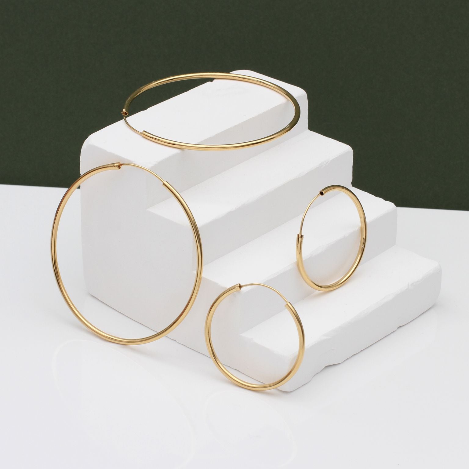Gold Sleeper Style Hoop Earrings