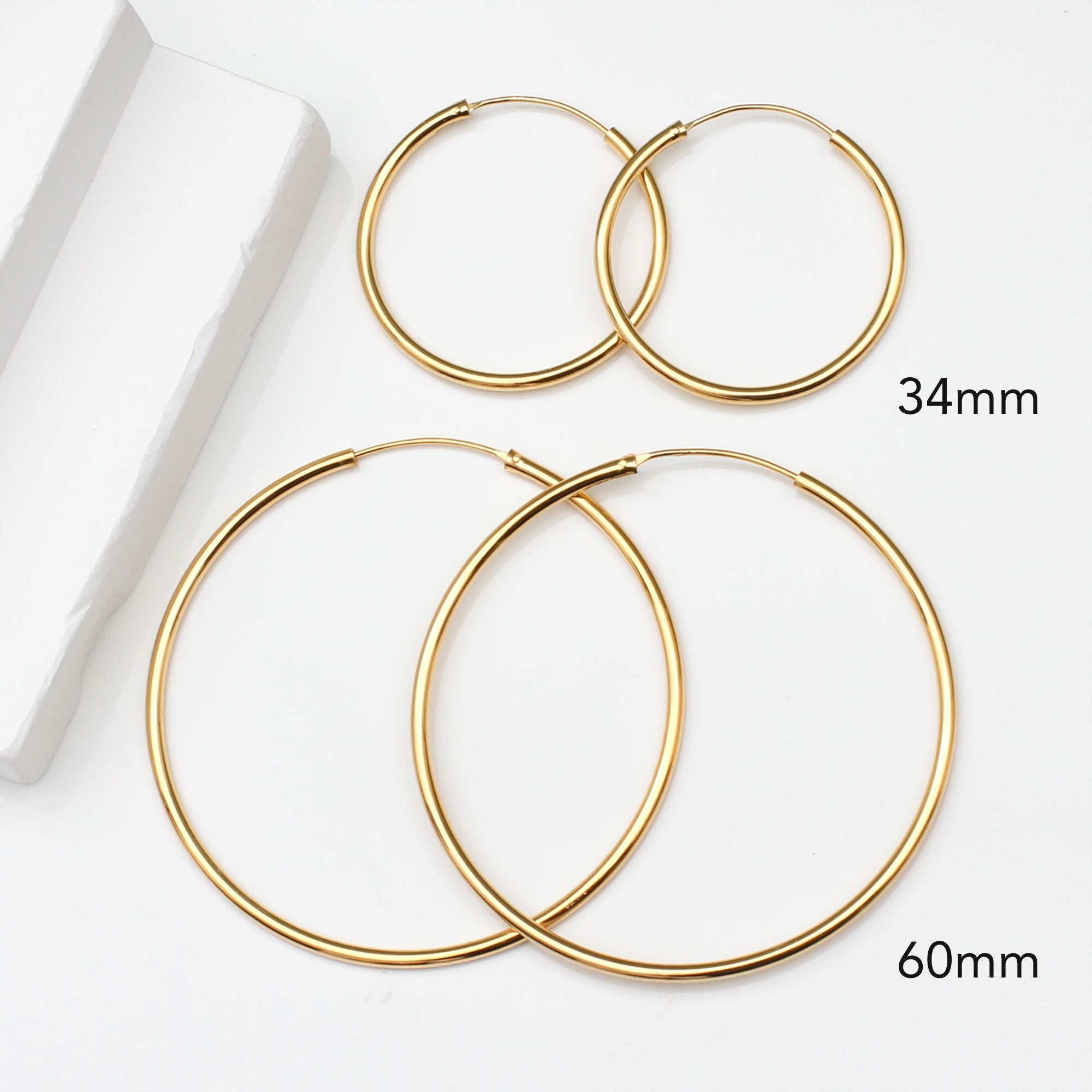 Gold Sleeper Style Hoop Earrings