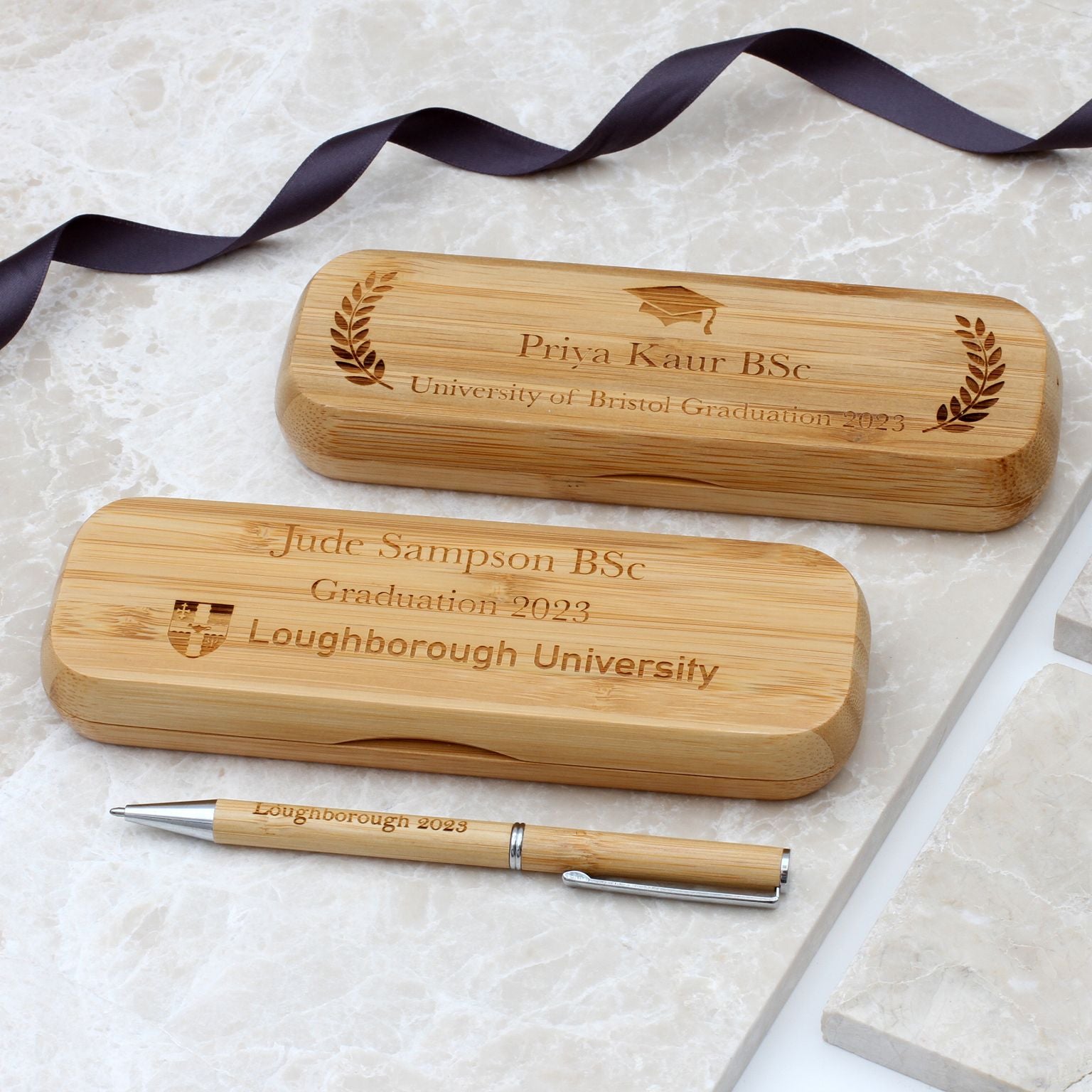 Personalised Graduation Bamboo Pen And GiftBox