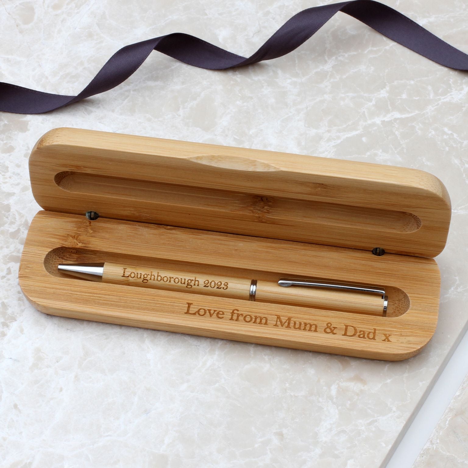 Personalised Graduation Bamboo Pen And GiftBox