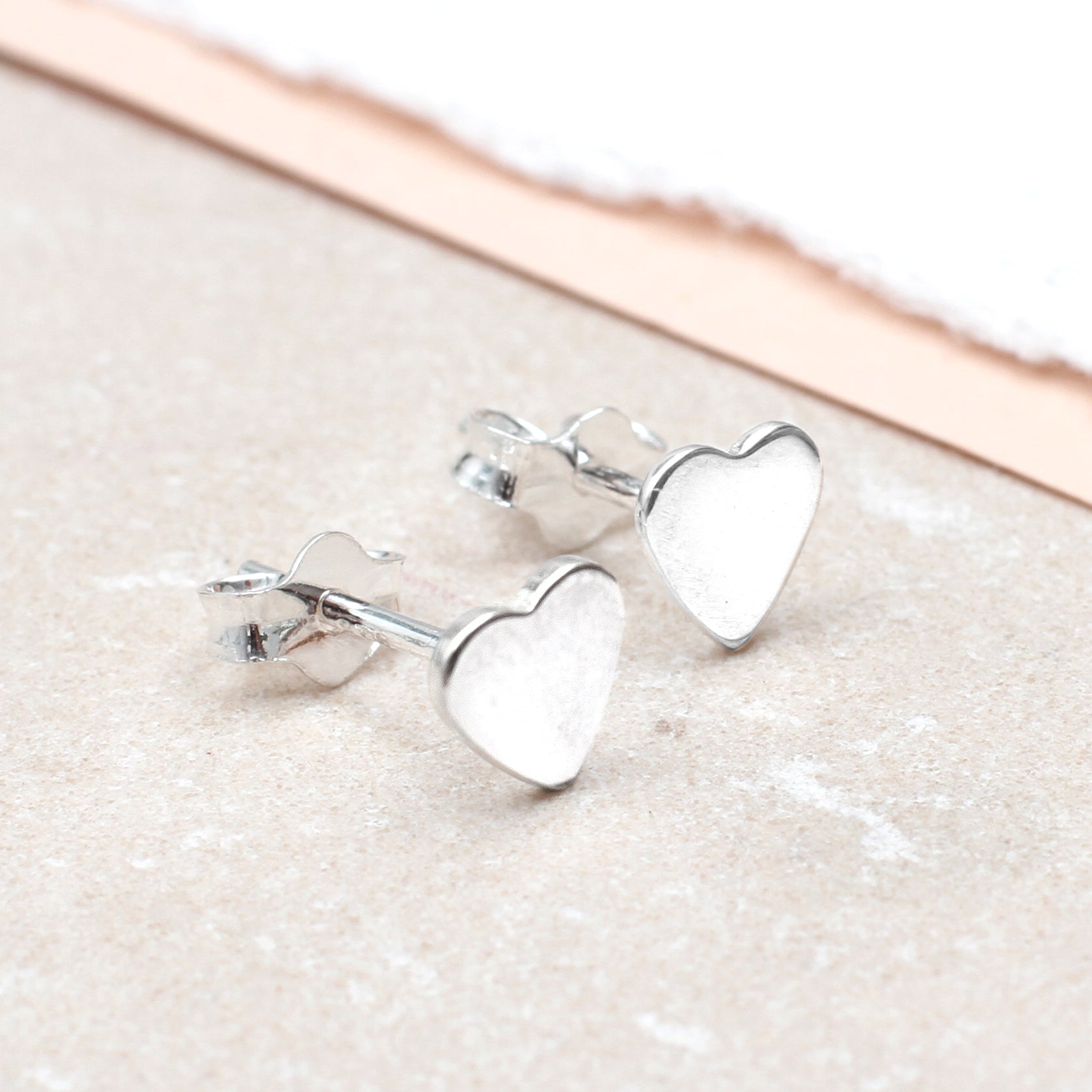 Tiny Sterling Silver Heart Earrings
