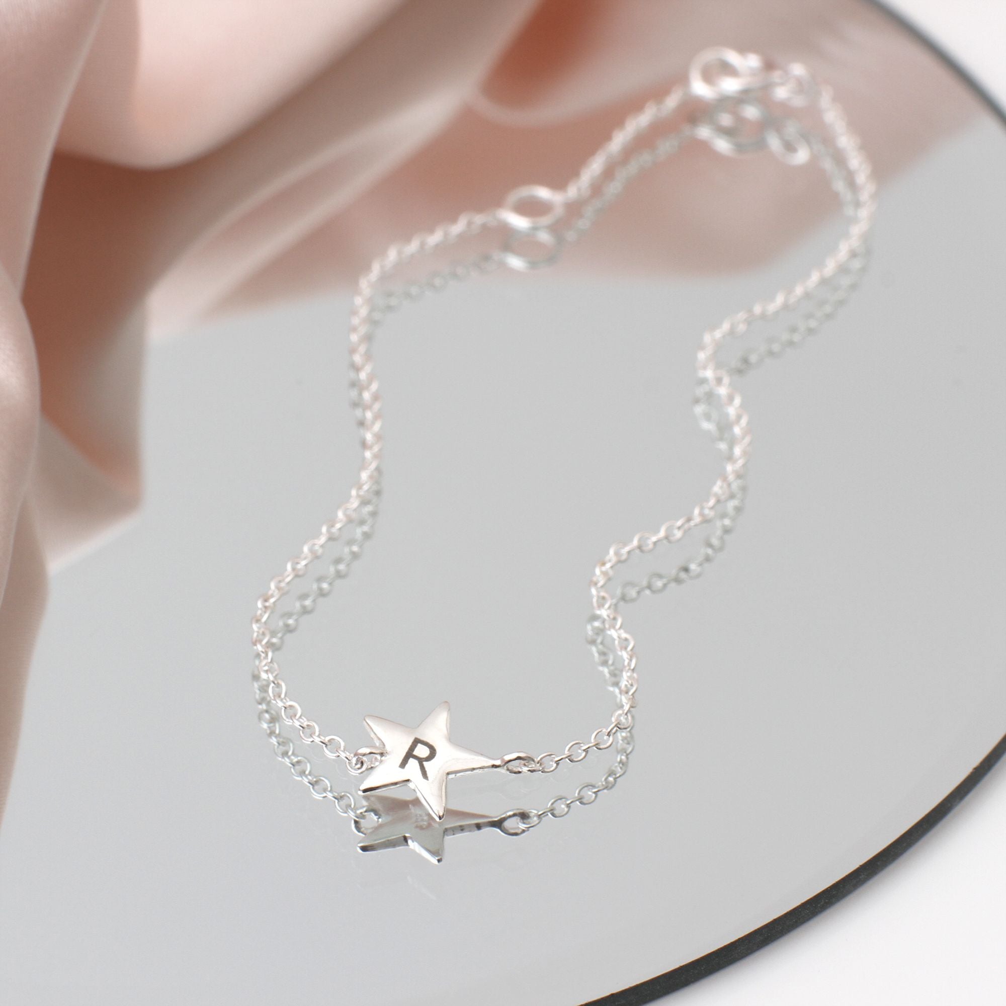 18ct Rose Gold Plated Personalised Star Bracelet