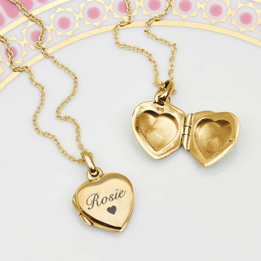 Petite Personalised 18ct Gold Plated Girl's Locket