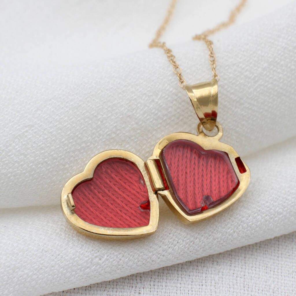 9ct Gold Love Heart Locket Necklace