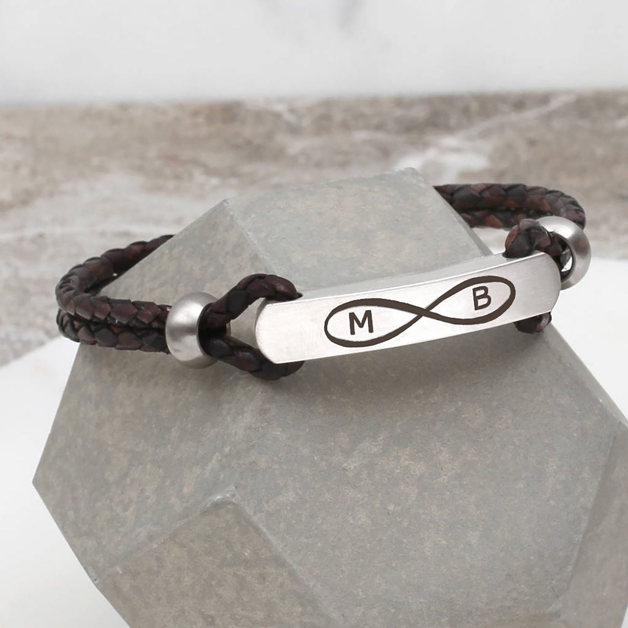Men's Infinity And Message ID Bracelet