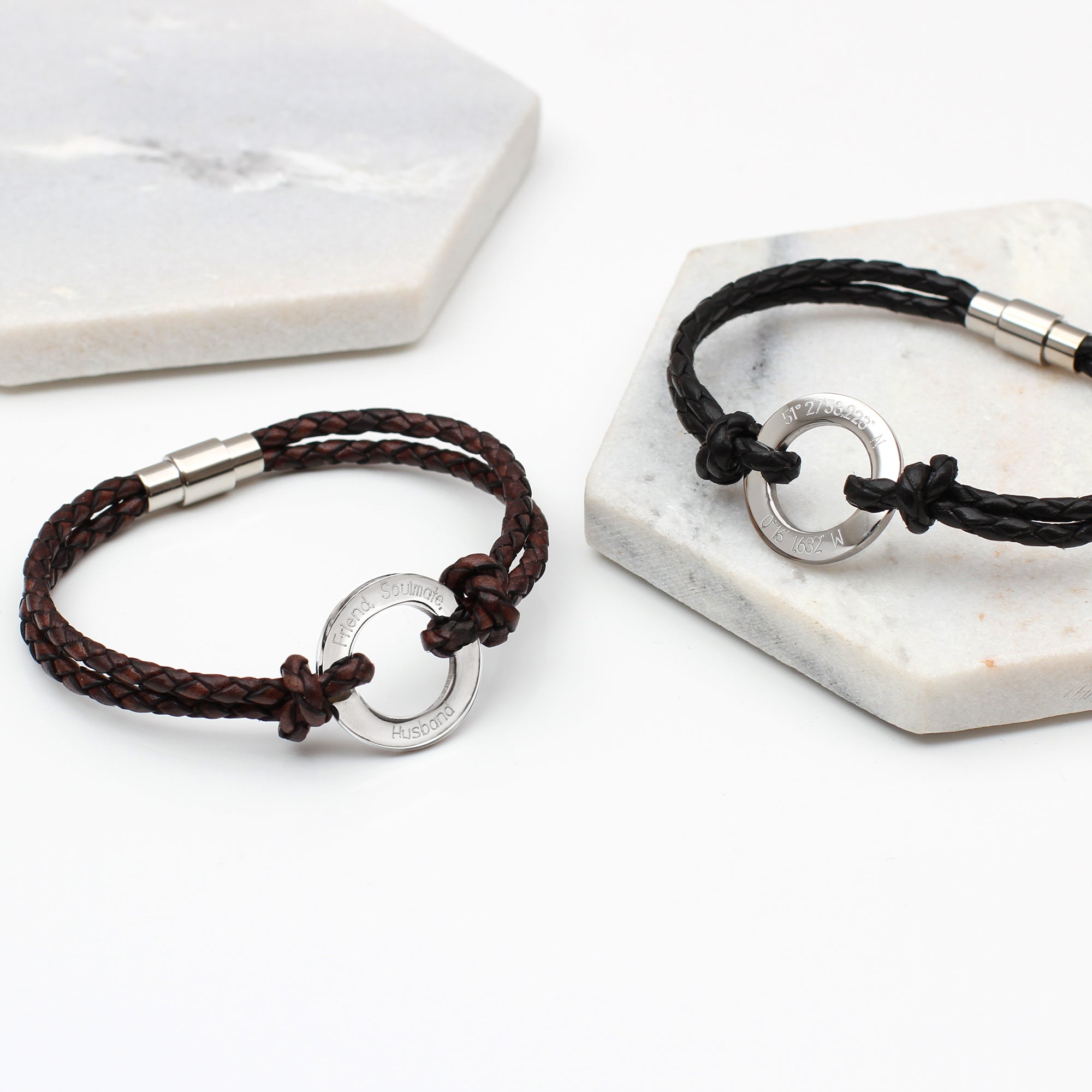 Men's Personalised Circle Of Life Bracelet