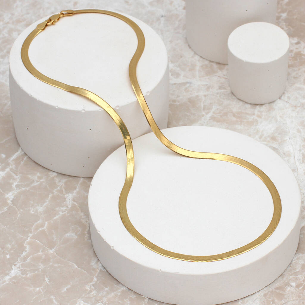 18ct Gold Plated or Silver Snake Chain Necklace