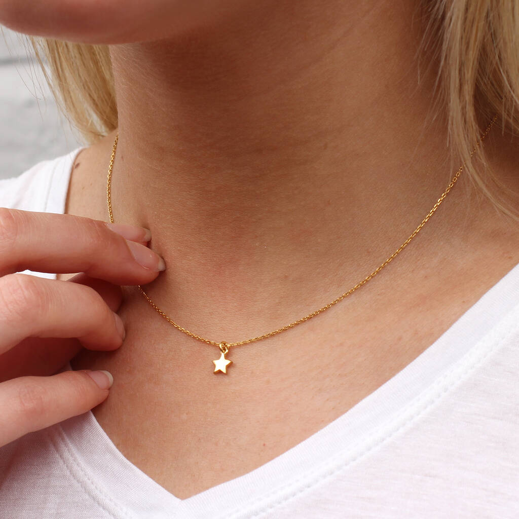 18ct Gold Plated Tiny Star Necklace