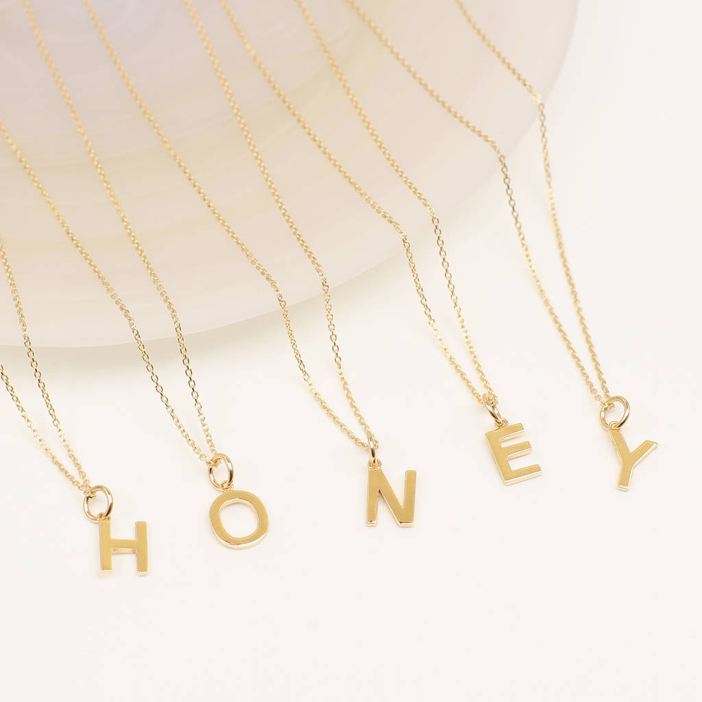 18ct Yellow Gold Plated Initial Necklace