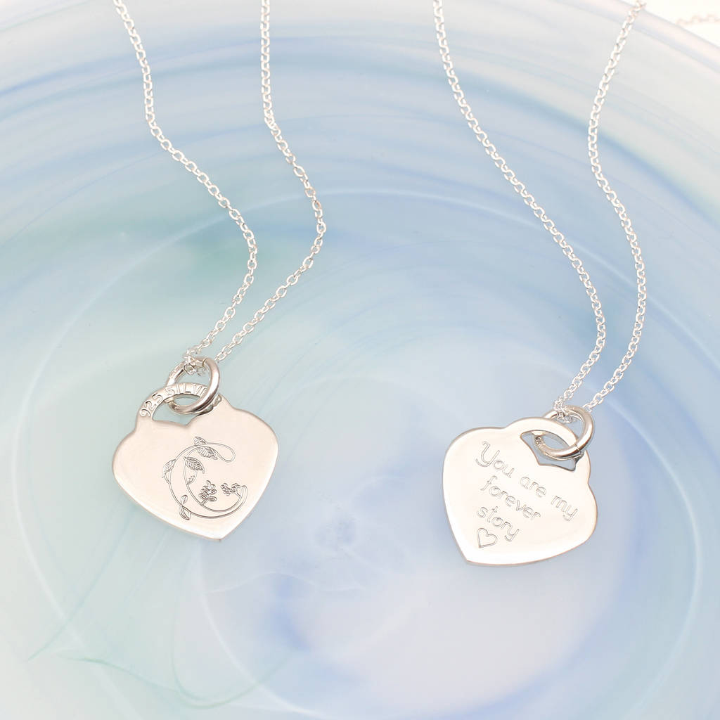 18ct Gold Plated or Silver Story Book Initial Necklace