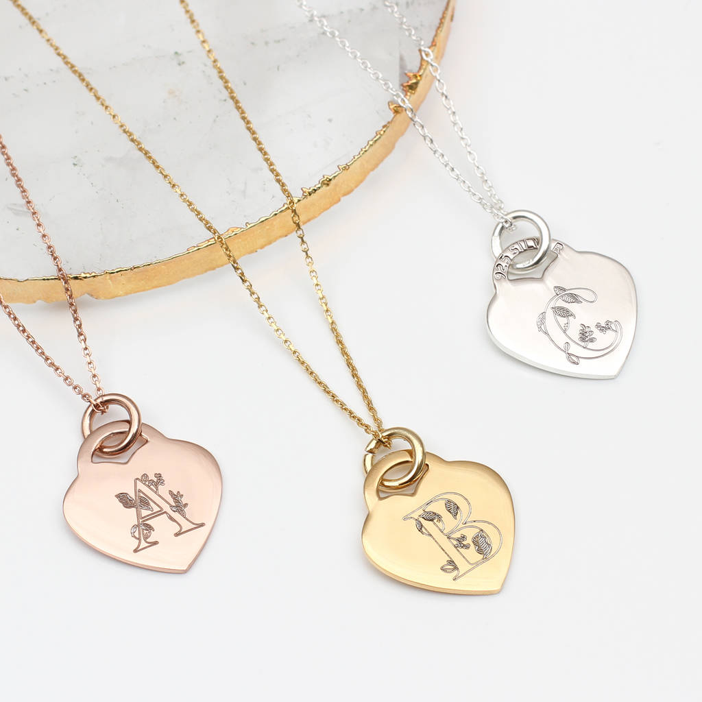 18ct Gold Plated or Silver Story Book Initial Necklace