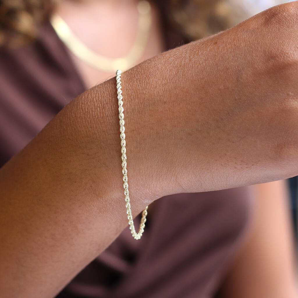 9ct Gold Rope Chain Bracelet