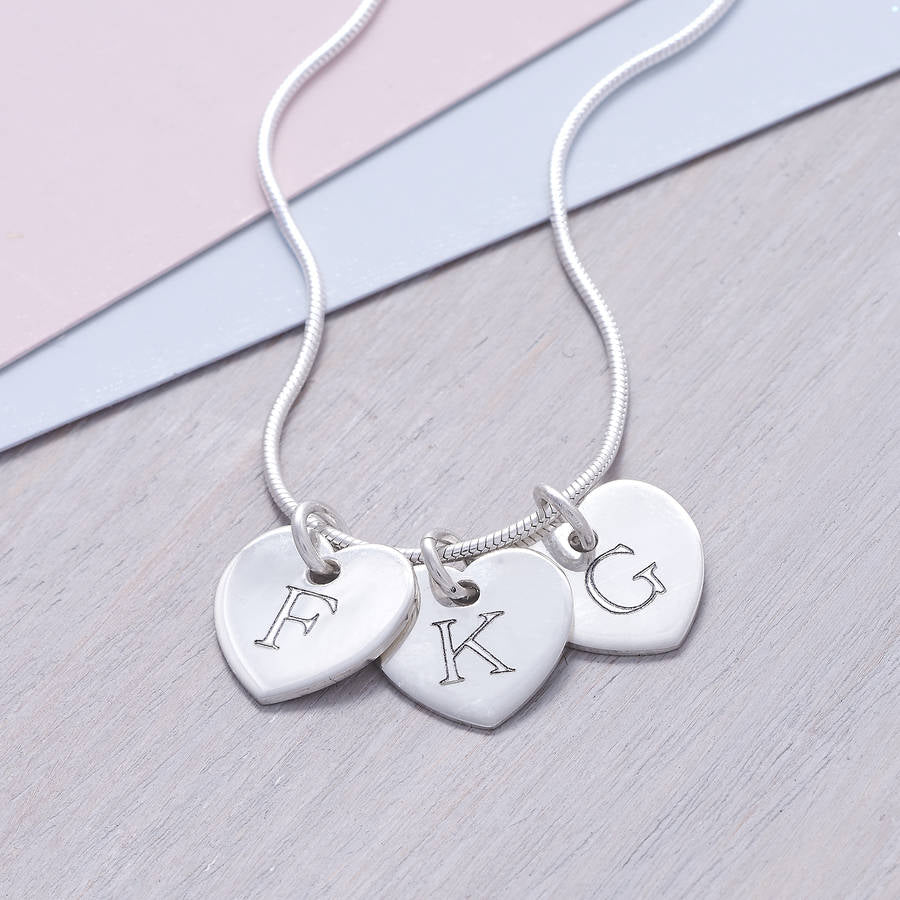 Personalised Sterling Silver Heart Initial Necklace