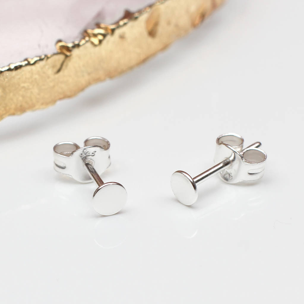 Contemporary Sterling Silver or 18ct Gold Plated Dot Stud Earrings