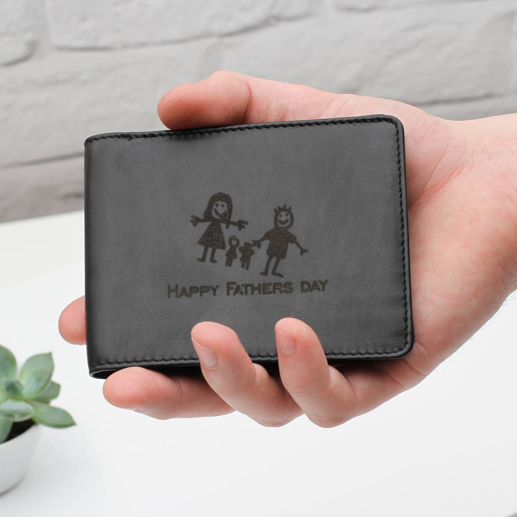 Luxury Leather Personalised Drawing Wallet