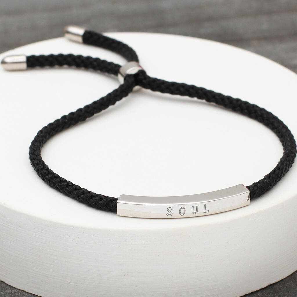 Mens Personalised Sterling Silver Friendship Bracelet