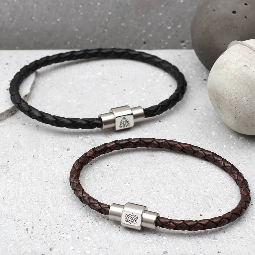 【HURLEY BURLEY】Leather Tattoo Identity Bracelet 名入れ ♪ Mens Personalised Symbol Slim Leather Bracelet