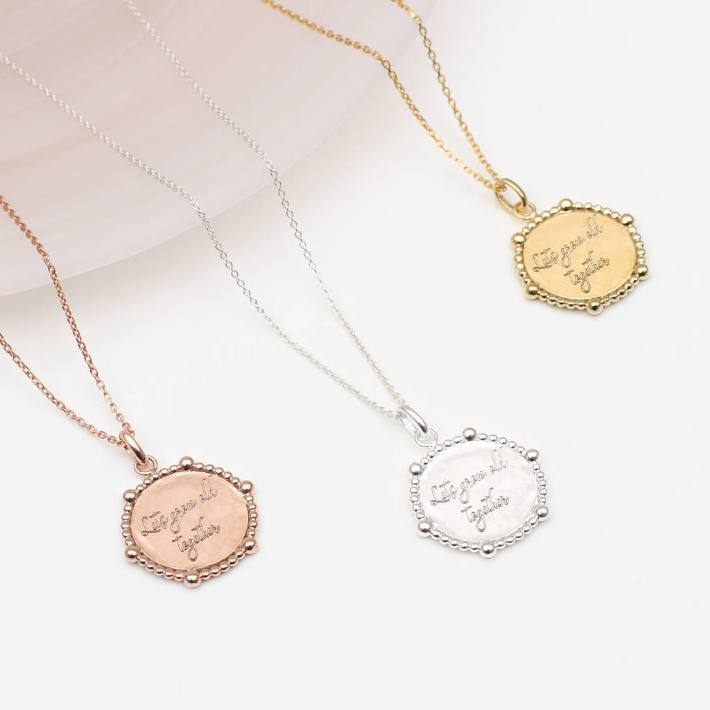 Personalised 18ct Rose Gold Plated or Silver Saying Necklace