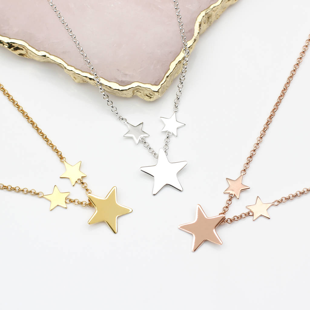 Personalised 18ct Gold Plated Star Necklace