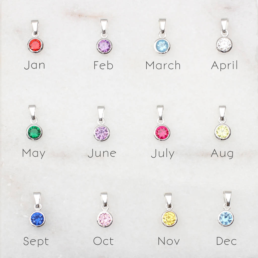Personalised Birthstone Initial Tag Necklace