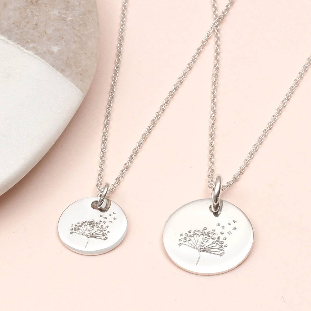 Personalised Silver or Gold Wish Dandelion Necklace