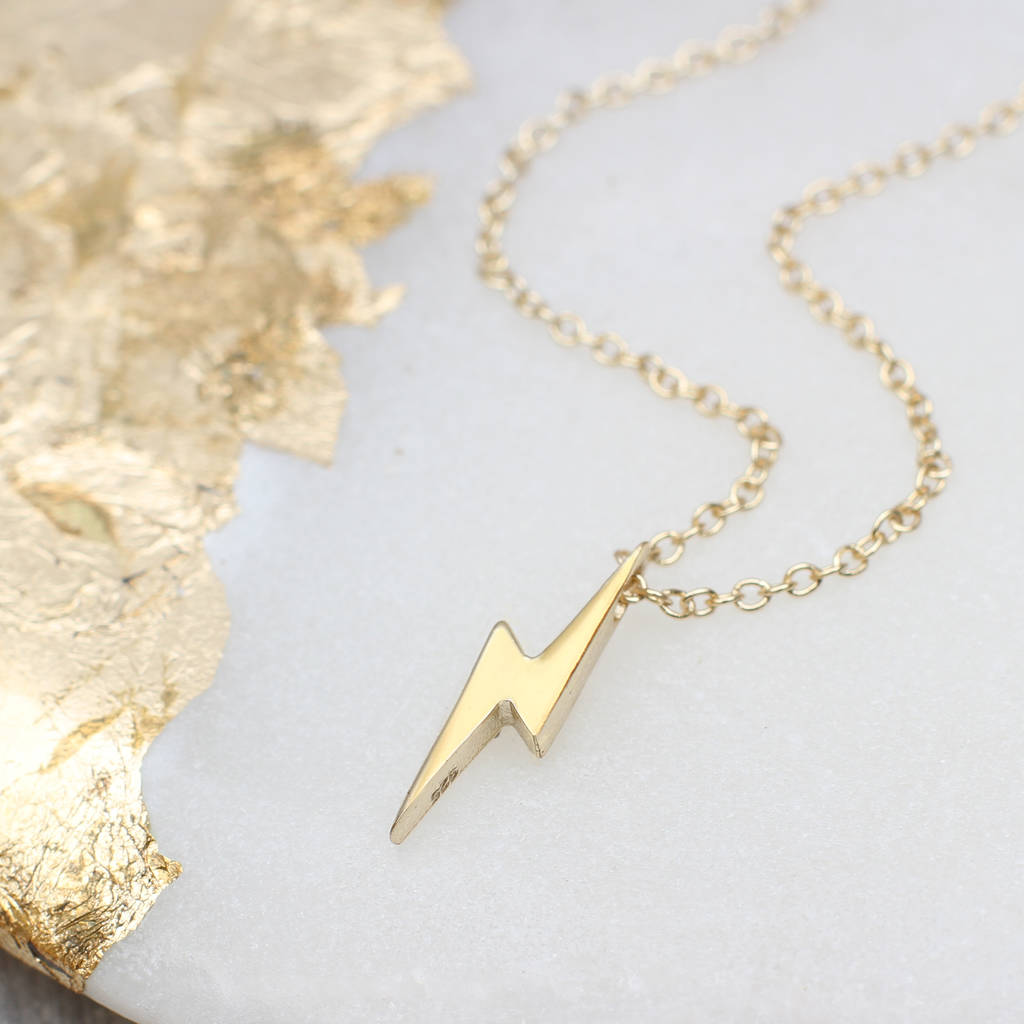 【HURLEY BURLEY】PERSONALISED MINI LIGHTNING BOLT NECKLACE♪ Personalised 18ct Gold Plated Mini Lightning Bolt Necklace