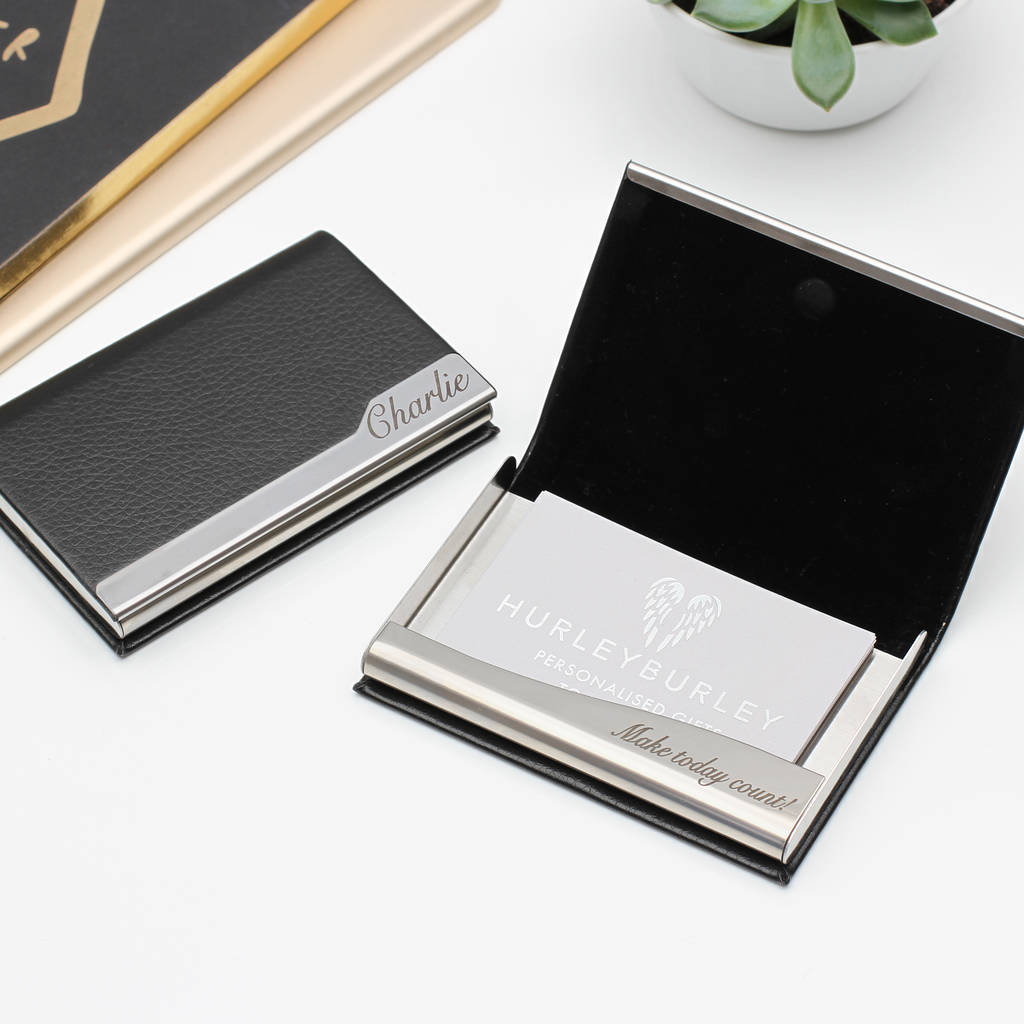 Personalised Leather Business Card Holder
