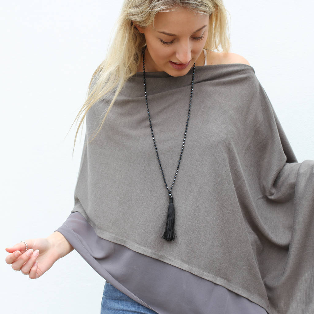 Personalised Lightweight Wool Mix Poncho