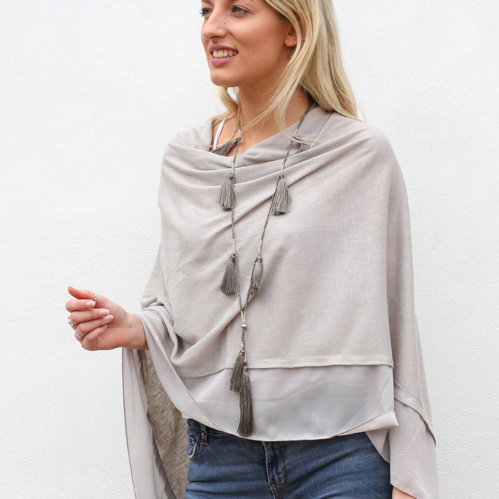 Personalised Lightweight Wool Mix Poncho