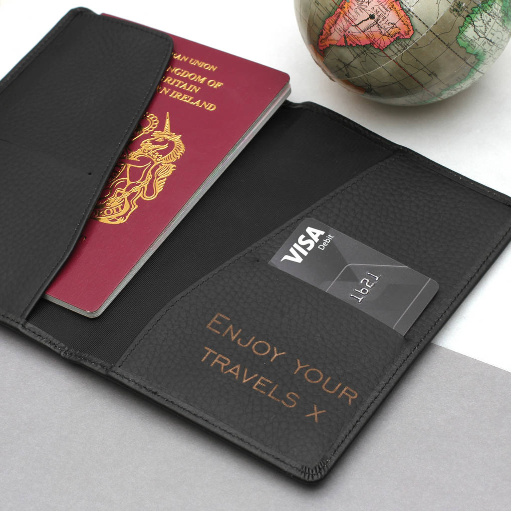 Personalised Luxury Leather Passport Holder