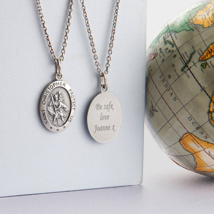 【HURLEY BURLEY】ST CHRISTOPHER DISC NECKLACE☆イニシャル♪ Personalised 18ct Gold St Christopher Necklace | Hurley Burley