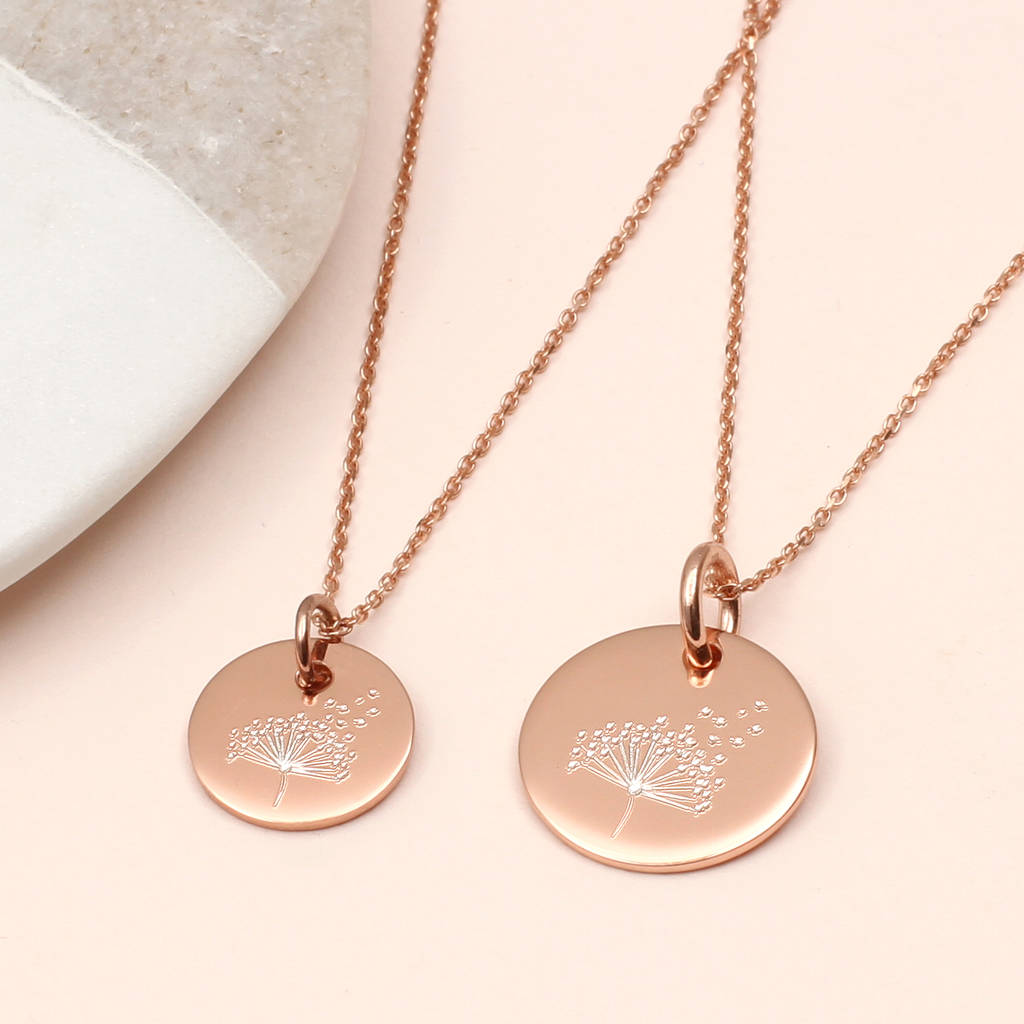 Personalised Silver or Gold Wish Dandelion Necklace