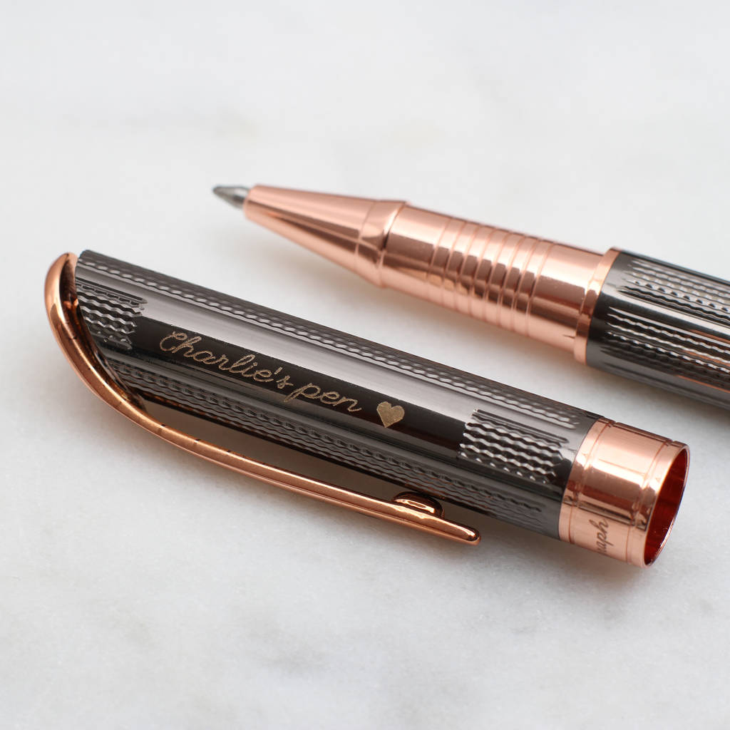 Personalised Rhodium And Rose Gold Plated Pen