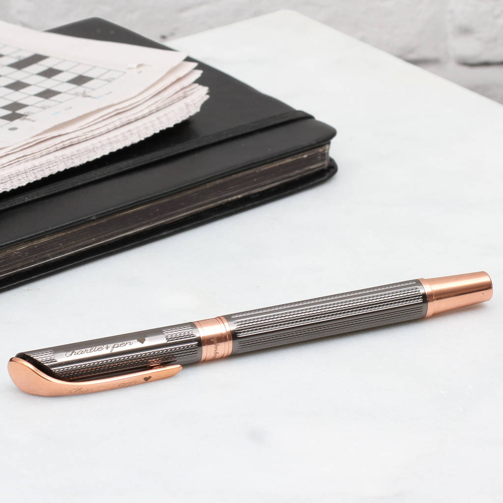 Personalised Rhodium And Rose Gold Plated Pen
