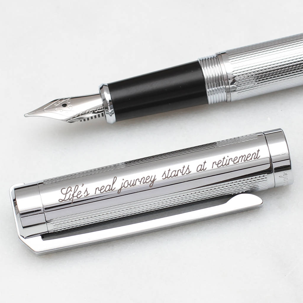 Personalised Rhodium Plated Fountain Pen
