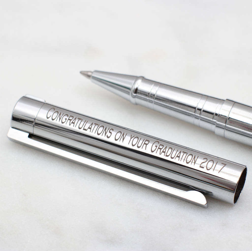 Personalised Rhodium Rollerball Pen