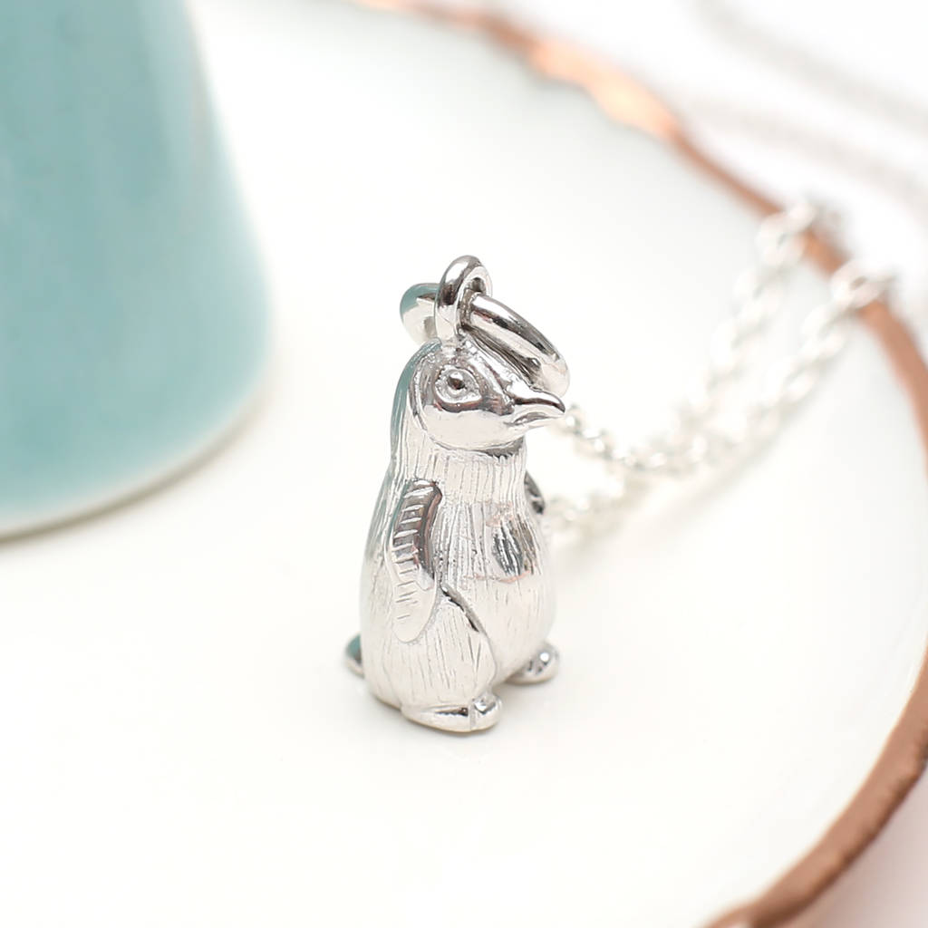 Personalised Sterling Silver Baby Penguin Necklace