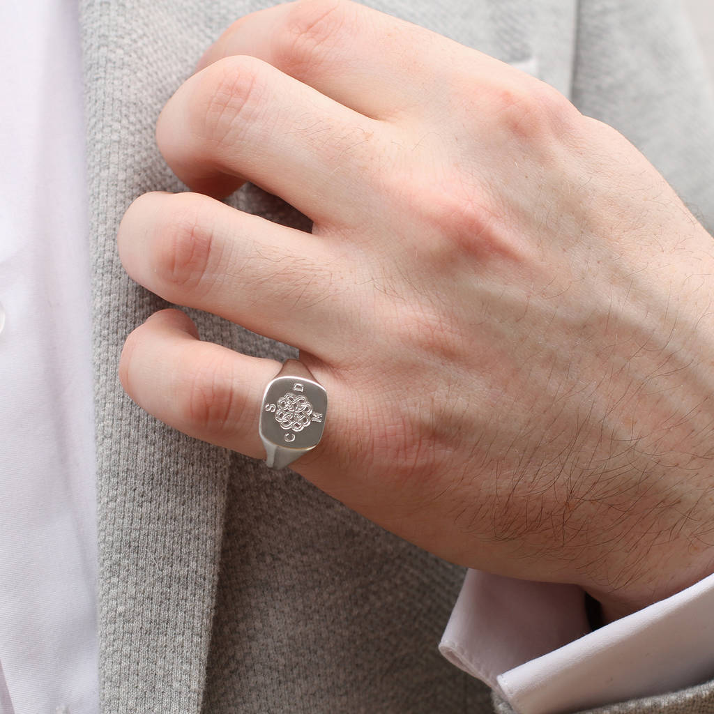 Personalised Sterling Silver Celtic Knot Initials Ring